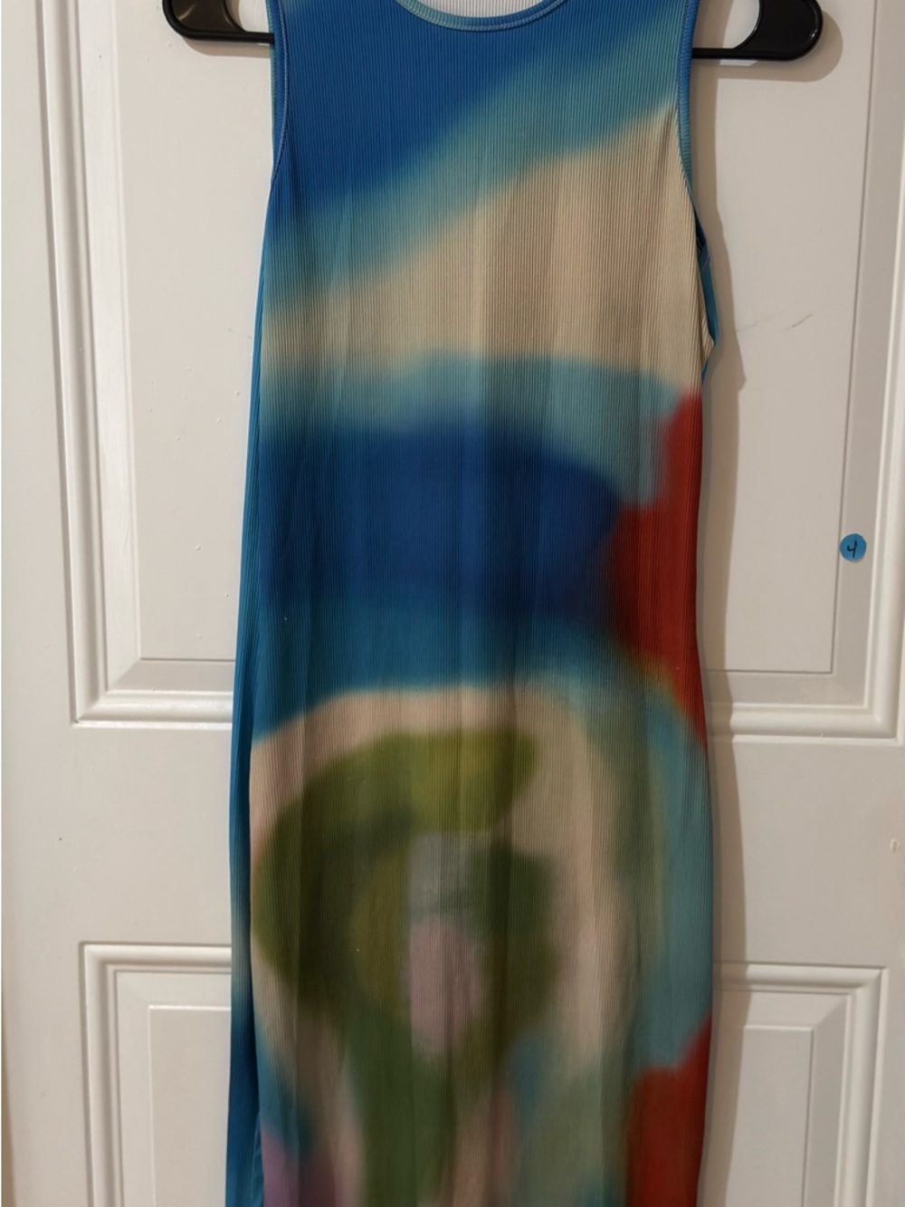 Abstract Multi-Color Sleeveless Maxi Dress